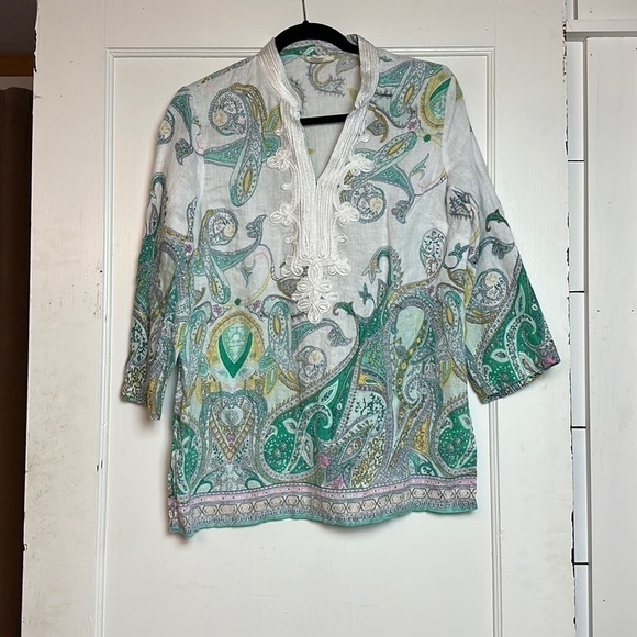 Charter club luxury linen tunic blouse - Picture 1 of 11